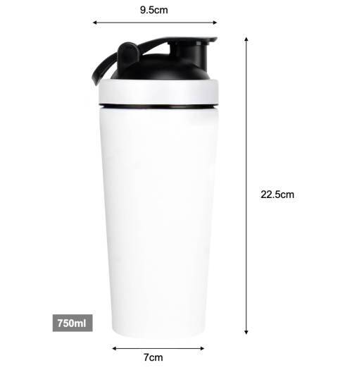 Stainless Steel Shaker Bottle - 750ml - (Black, Pink, White)