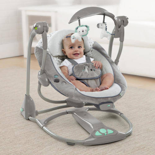 Ingenuity ConvertMe Swing-2-Seat Portable Swing - Orson + Free toy