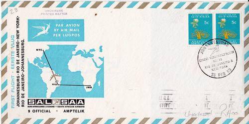 Flight Cover - SAA Official Cover no9 Unadressed