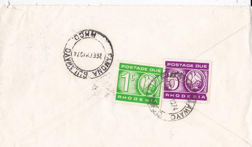 Rhodesian War, Forces Mail, Taxed Cover, see reverse