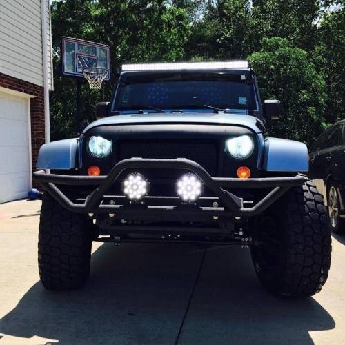 4x4 Spot Light SUV 7` - 51W - Set of 2 - Black and Relay Wiring Kit