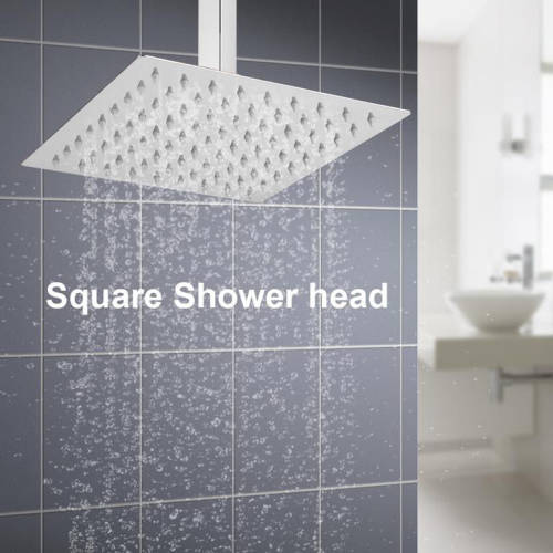 Stainless Steel Rainfall Shower Head (Square) - 20cm / 8 Inch