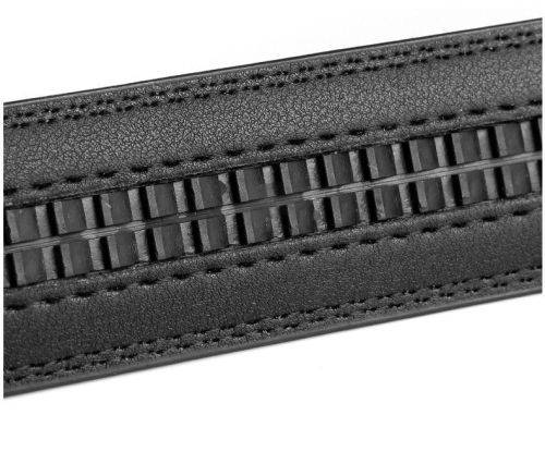 Vera Prlle - Genuine Leather Belt for Men Auto Buckle Adjustable - Black 21
