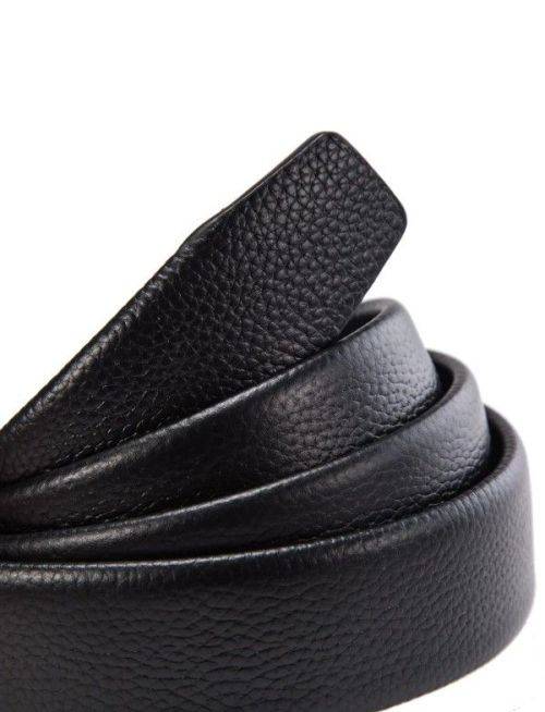 Vera Prlle - Genuine Leather Belt for Men Auto Buckle Adjustable - Black 21