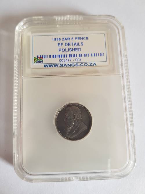 1896 ZAR 6PENCE EF DETAILS POLISHED