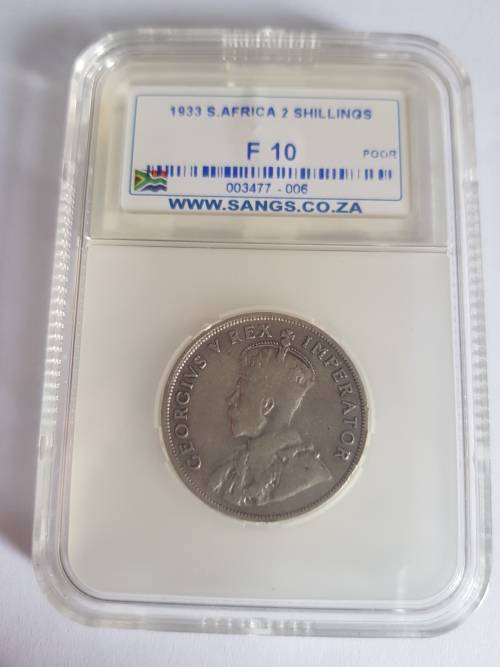 1933 S.AFRICA 2SHILLINGS F10