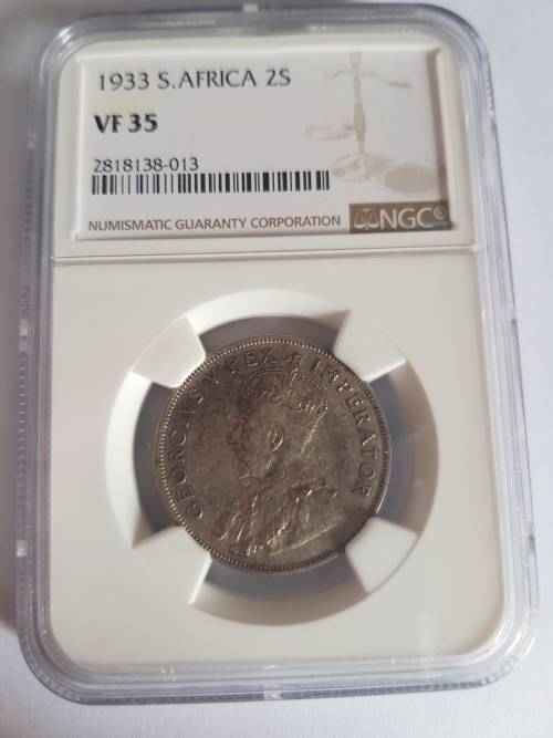1933 S.AFRICA 2 SHILLINGS VF 35