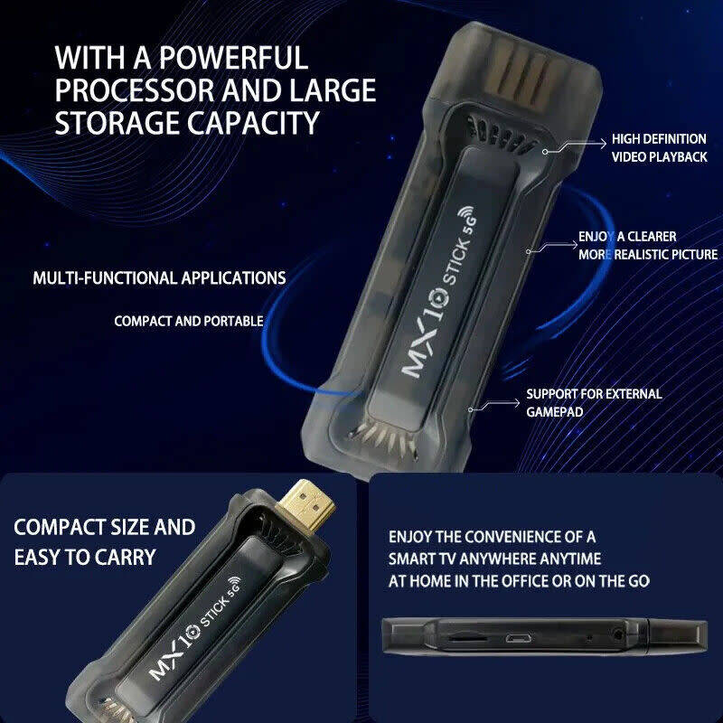 MX10 Ultra Tv Stick. 32GB, 4GB  (Disney+, YouCine, Netflix Compatible)