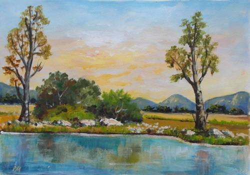 Landscape Painting "New Morning" Crazy Wednesday Special - 25cm x 35cm