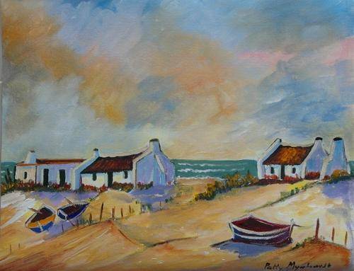 Crazy Special...!!! Acrylic Painting by Patty Mynhardt "Fishing Village 02"