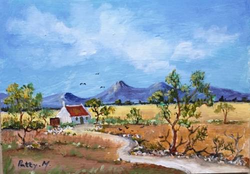 Crazy Wednesday Special...!!! Acrylic Painting "Gran's Cottage" by Patty Mynhardt