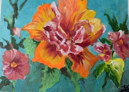 "Flower Party" Acrylic Painting by Kai Breukelman