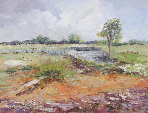 "Watering Hole" Oil Painting by patty Mynhardt