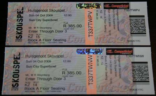 Huisgenoot Skouspel Tickets
