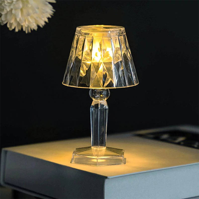 Mini Portable Led Crystal Table Lamp, Acrylic Diamond Night Light