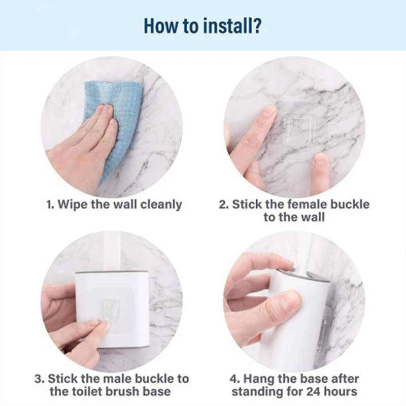 Convenient Bathroom Cleaning Soft Silicone Flat Head Wall-Mounted Quick-Drying Toilet Brush
