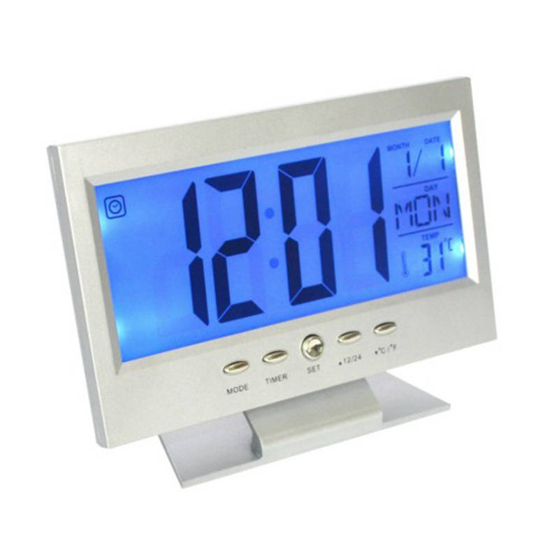 Convenient Backlit Lcd Clock Digital Clock Voice Control
