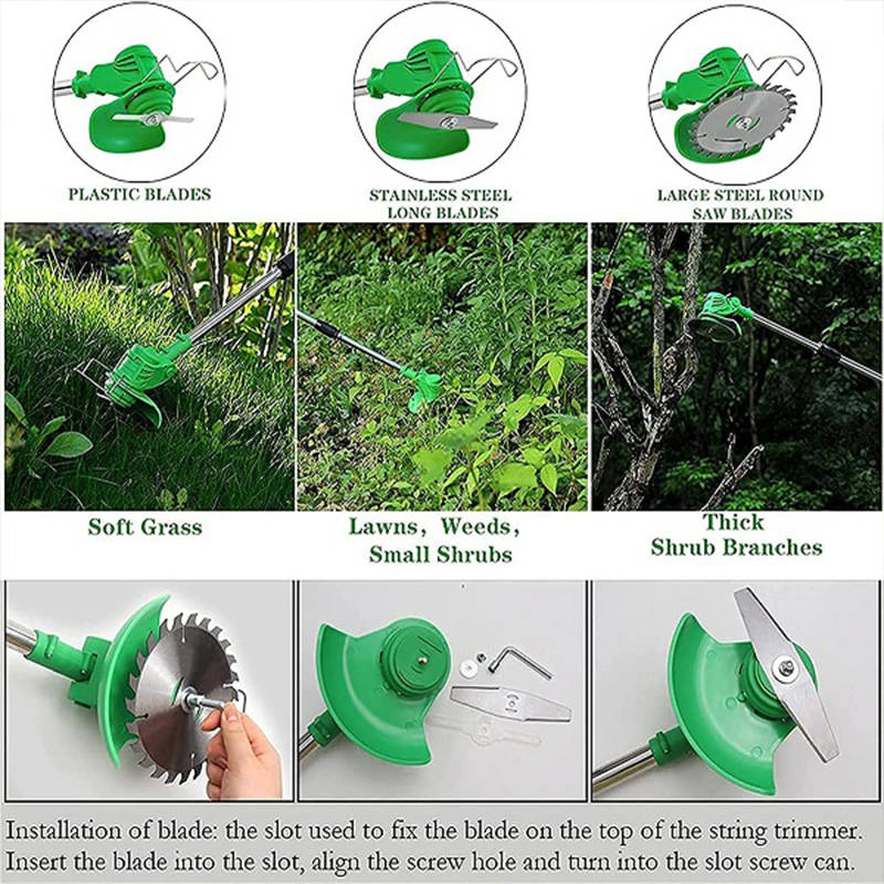Portable Electric Cordless Lawnmower With Two Batteries