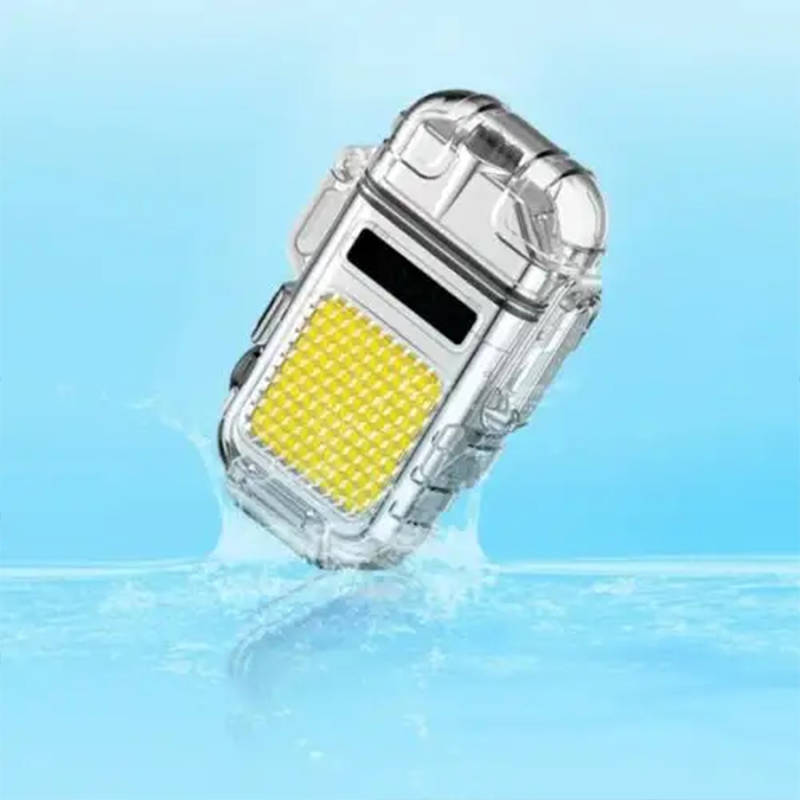 Portable Rechargeable Mini Hook Flashlight With Windproof Multi-Purpose Lighter + C-Type Charging Ca