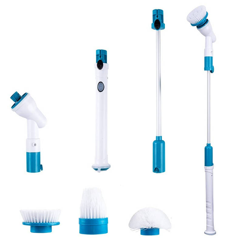 Multifunctional Cordless Tub And Tile Scrubber With 4 Replaceable Cleaning Brushes