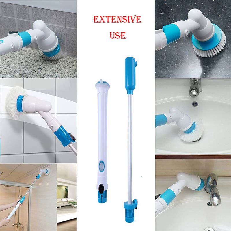 Multifunctional Cordless Tub And Tile Scrubber With 4 Replaceable Cleaning Brushes