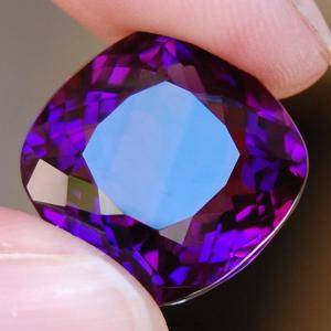 Amethyst 34.43 ct Cushion Purple Blue!