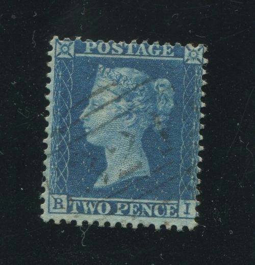 GB 1855 2d BLUE FINE USED - PLATE 5