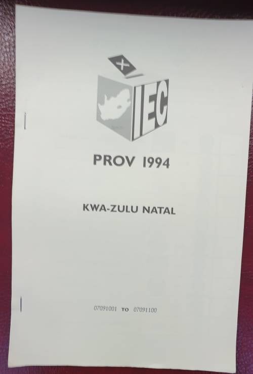 1994 BALLOT PAPERS -COMPLETE BOOK -KZN