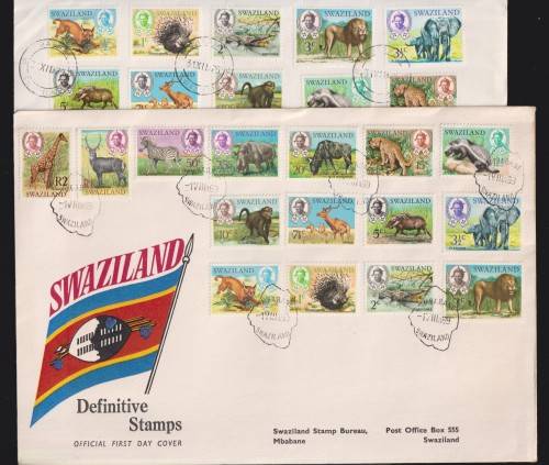 SWAZILAND 1969 ANIMALS DEFINITIVES COVERS