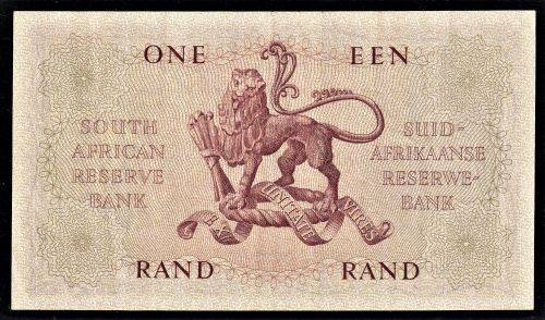 REPUBLIC ONE RAND BANKNOTE - RISSIK 1962