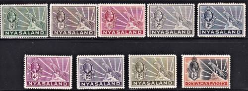 NYASALAND 1934 KGV LEOPARDS - CV £45