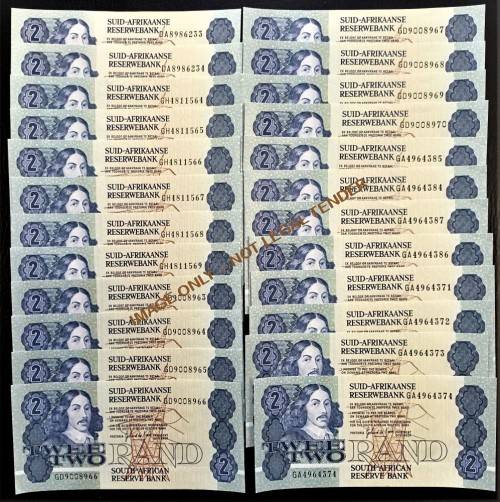 GPC DE KOCK TWO RAND NOTES  - 1983/89 - 3RD ISSUE - SOME NOTES IN SERIES