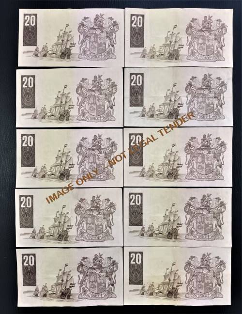 TWENTY RAND GPC DE KOCK  BANKNOTES X 10 -3rd ISSUE 1984