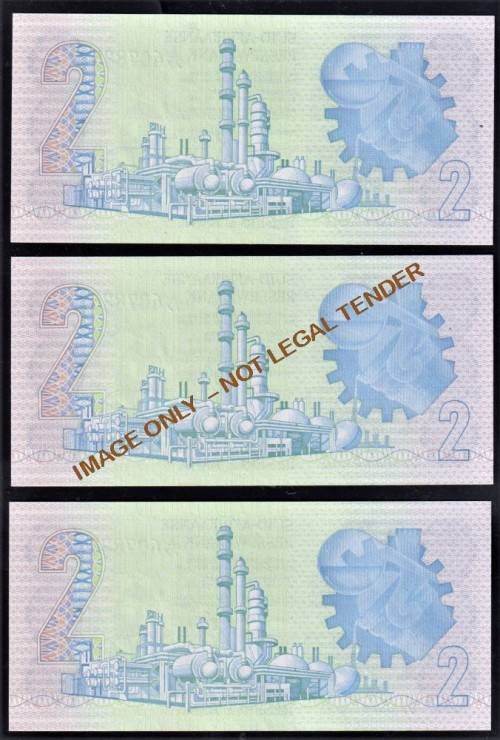 TWO RAND TW DE JONGH UNC  BANKNOTES  - X 3 IN SERIES
