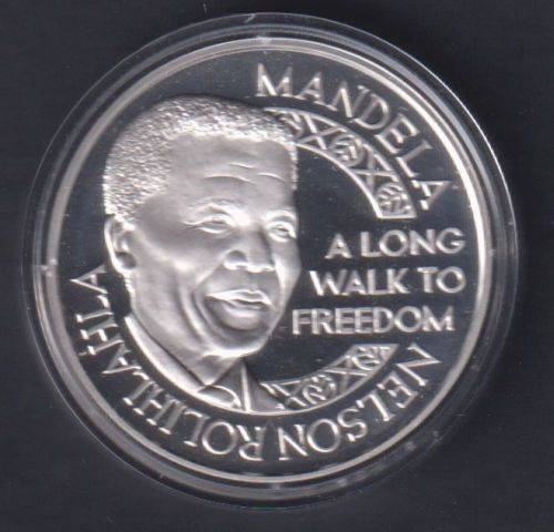 MANDELA  / SA RUGBY WORLD CHAMPIONS SILVER  MEDALLION