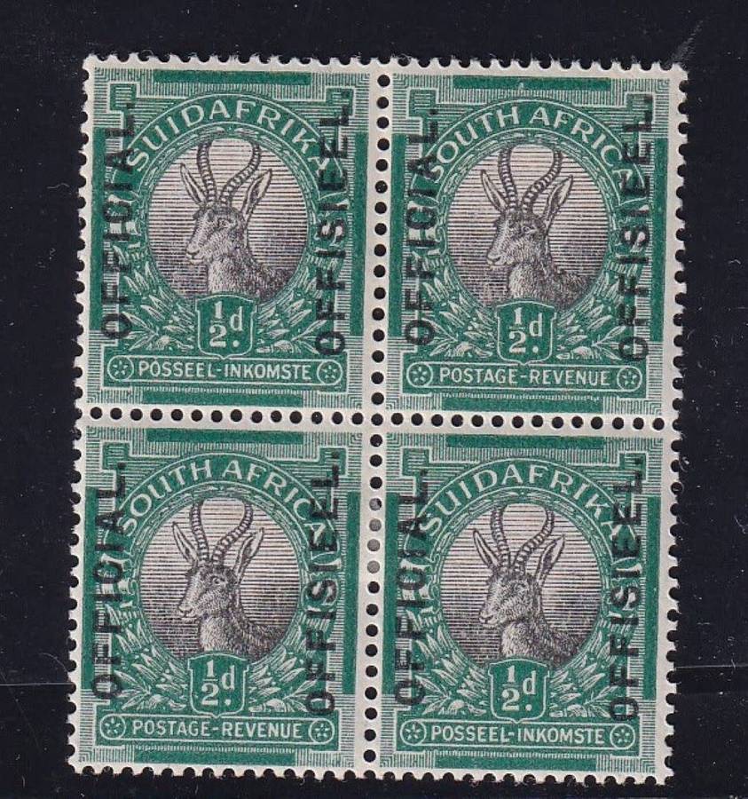 SA OFFICIAL BLOCKS - NICE LIGHTLY  HINGED  LOT!