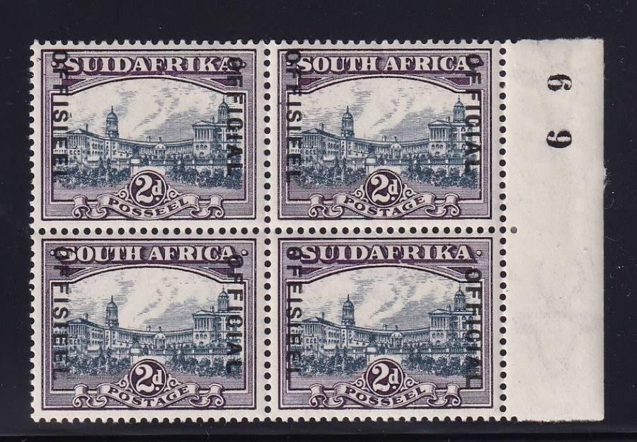 SA OFFICIAL BLOCKS - NICE LIGHTLY  HINGED  LOT!