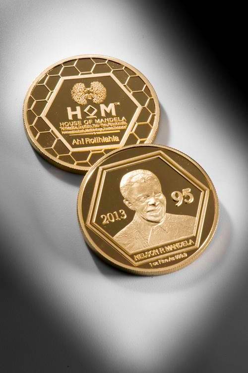 1 OUNCE GOLD NELSON MANDELA 95TH BIRTHDAY MEDALLION 2013