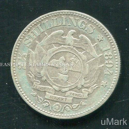 Z.A.R 1894 SILVER 2/6 SHILLINGS