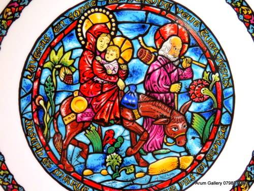 1975 Limoges porcelain display plate: Fleeing to Egypt