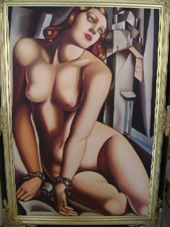 DE LEMPICKA ART DECO OIL REPLICA 1.350 x 95 CM!