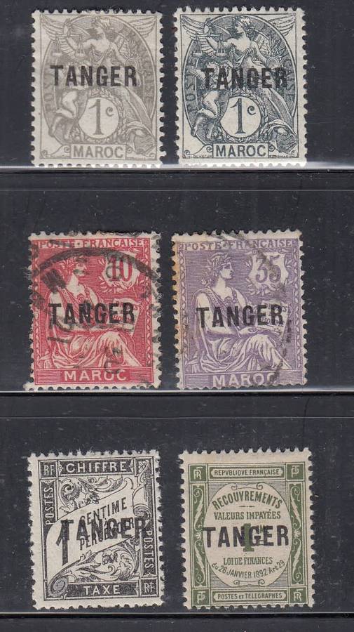FRENCH P.O. IN TANGIERS  LOT USED AND MOUNTED MINT . CV R190