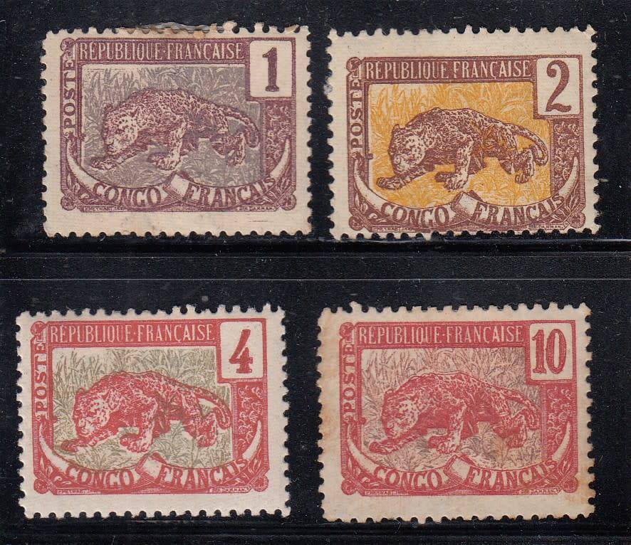 FRENCH CONGO 1900 LOT MOUNTED MINT . CV R300