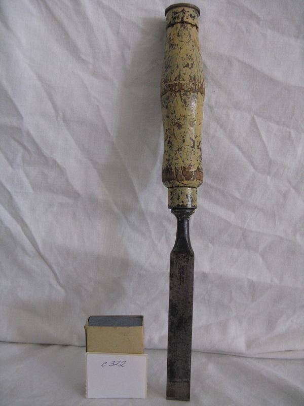STANLEY & CO SHEFFIELD CAST STEEL CHISEL WITH WOODEN HANDLE.