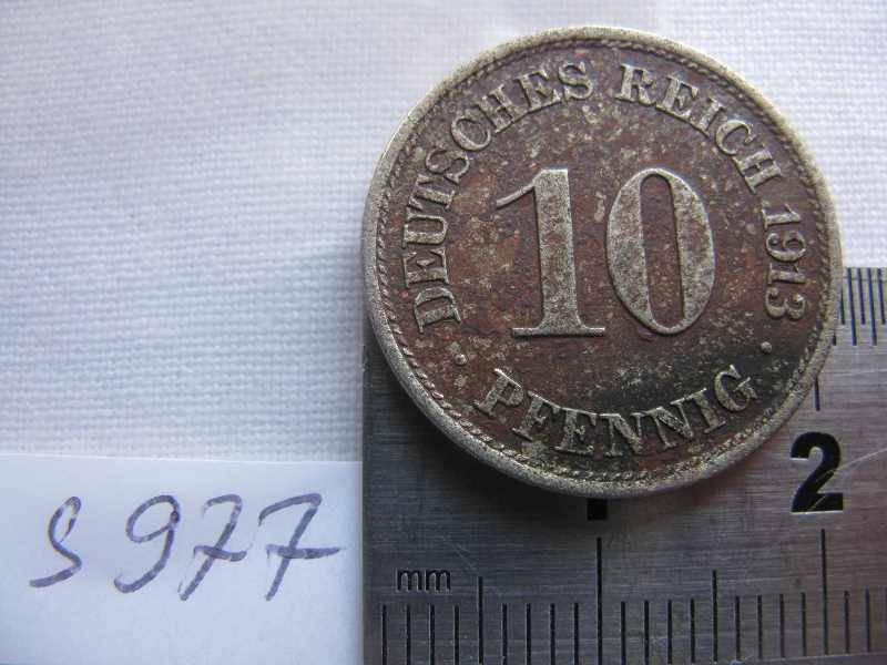 GERMAN EMPIRE 10 PFENNIG 1913J.