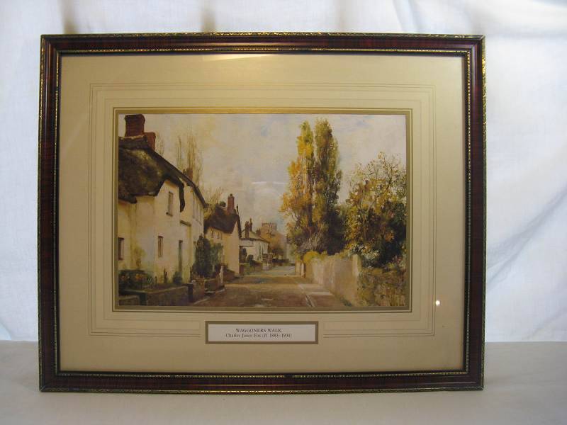 WAGGONERS WALK BY CHARLES JAXES FOX (fl. 1883-1904). PRINT FRAMED.