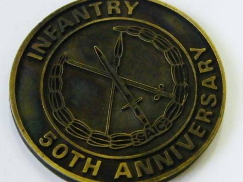 SA infantry 50th anniversary medallion - as per photo