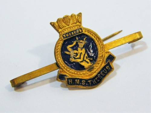 HMS Theseus enamelled pin badge