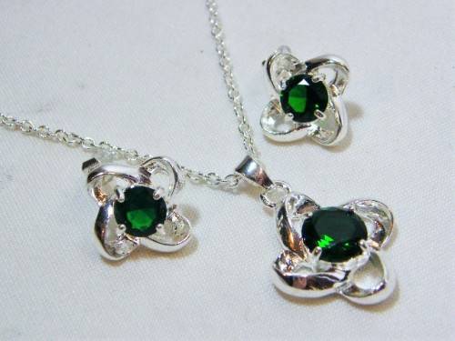 Earrings & necklace set - earrings & pendant stamped 925 for sterling silver