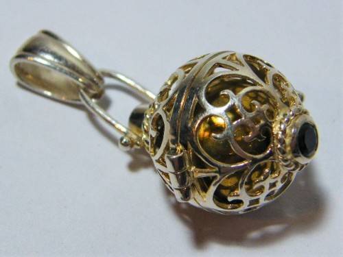 Sterling silver Harmony ball bell pendant - unknown design name at hallmark